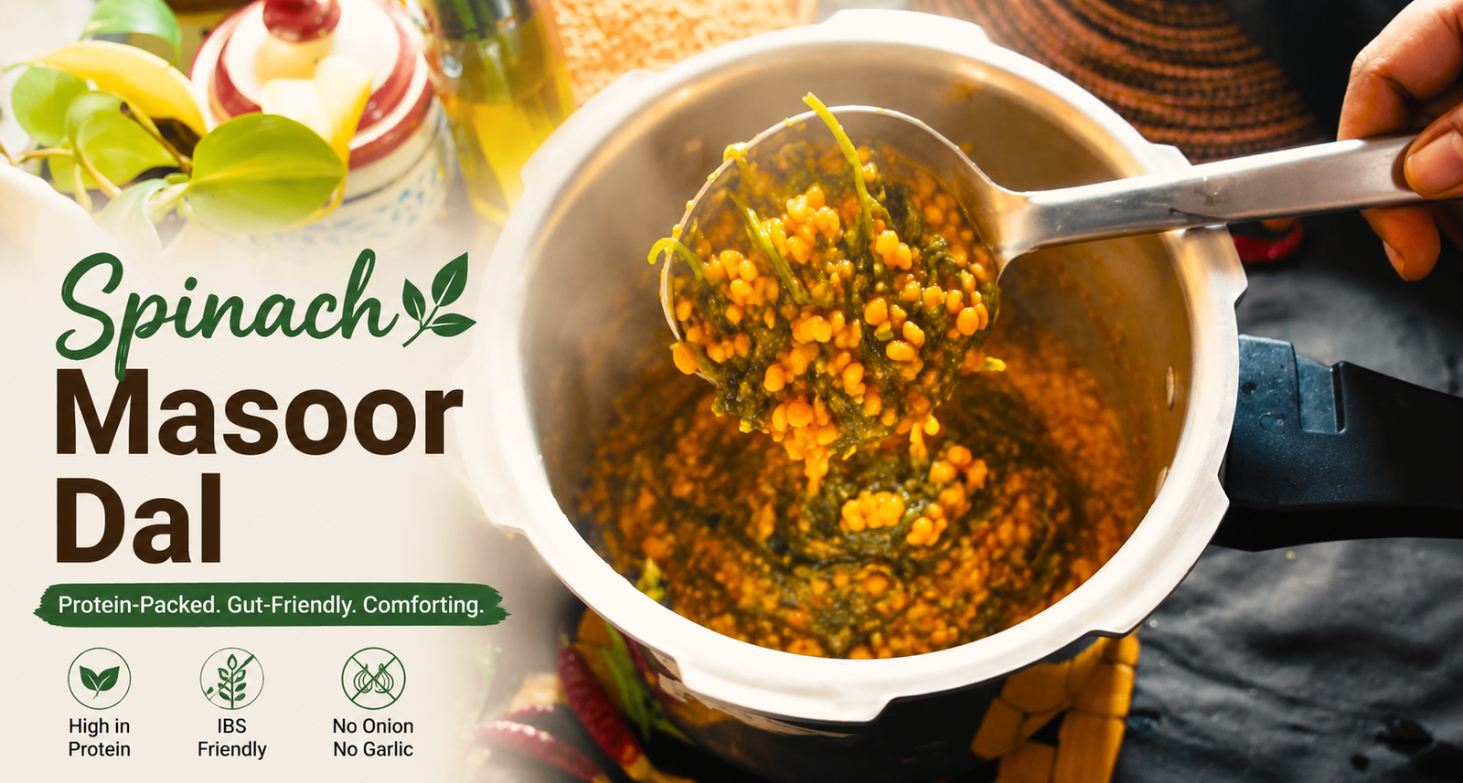 Spinach Masoor Dal Recipe
