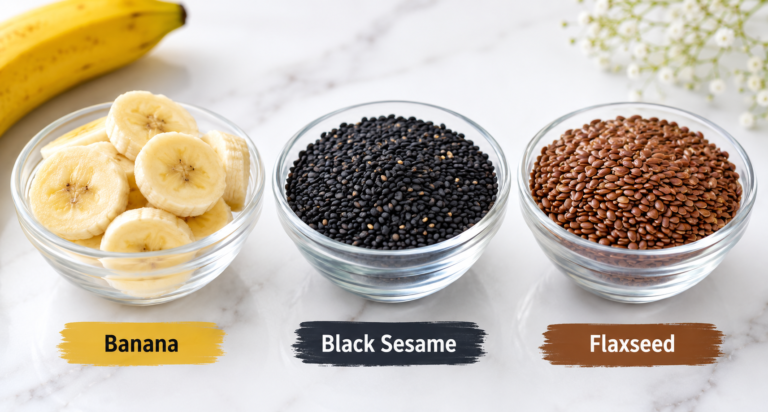 banana black sesame flaxseed remedy